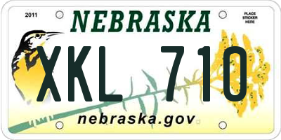 NE license plate XKL710