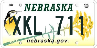 NE license plate XKL711