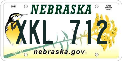 NE license plate XKL712