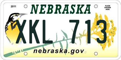 NE license plate XKL713
