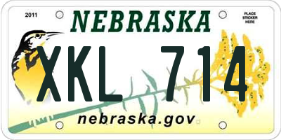 NE license plate XKL714