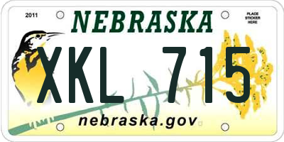NE license plate XKL715