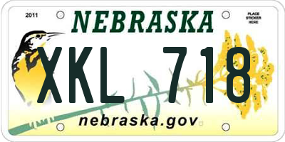 NE license plate XKL718