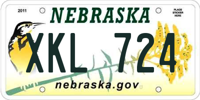 NE license plate XKL724