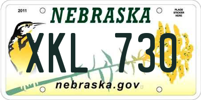 NE license plate XKL730