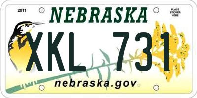 NE license plate XKL731