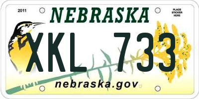 NE license plate XKL733