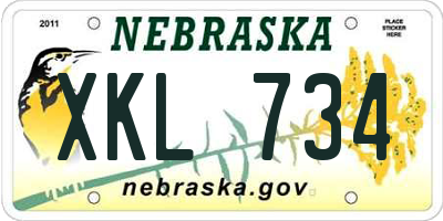 NE license plate XKL734