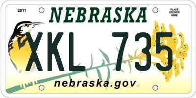 NE license plate XKL735