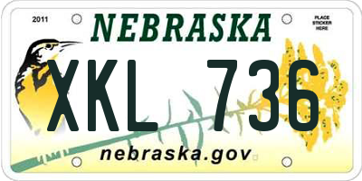 NE license plate XKL736
