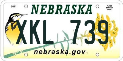 NE license plate XKL739