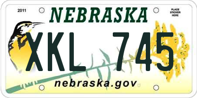 NE license plate XKL745