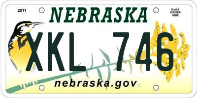 NE license plate XKL746