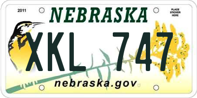 NE license plate XKL747