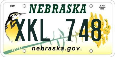 NE license plate XKL748
