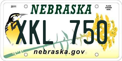 NE license plate XKL750
