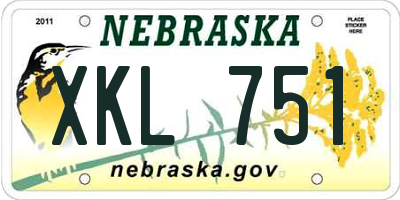 NE license plate XKL751