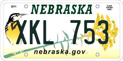 NE license plate XKL753