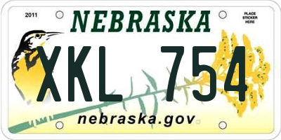 NE license plate XKL754