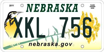 NE license plate XKL756