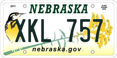NE license plate XKL757