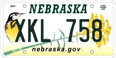 NE license plate XKL758