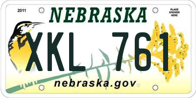 NE license plate XKL761