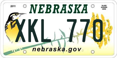 NE license plate XKL770
