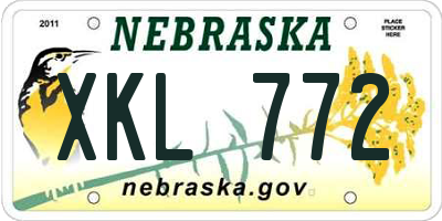 NE license plate XKL772