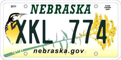 NE license plate XKL774