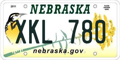 NE license plate XKL780