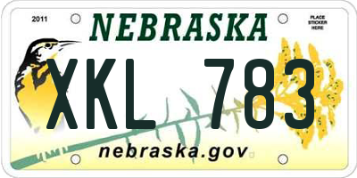 NE license plate XKL783