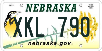NE license plate XKL790