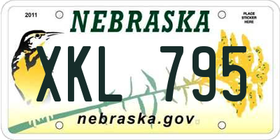 NE license plate XKL795