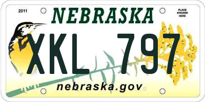 NE license plate XKL797