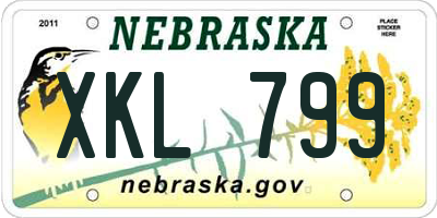 NE license plate XKL799