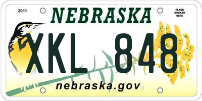 NE license plate XKL848