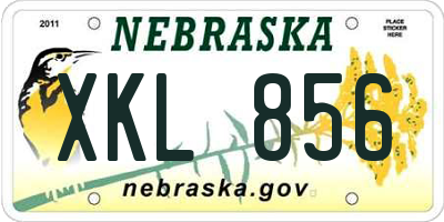NE license plate XKL856