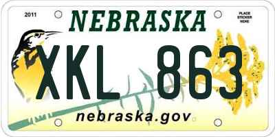 NE license plate XKL863