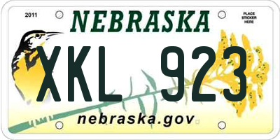 NE license plate XKL923