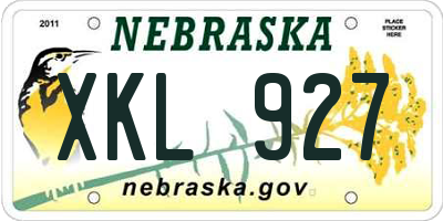 NE license plate XKL927