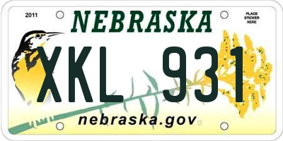 NE license plate XKL931