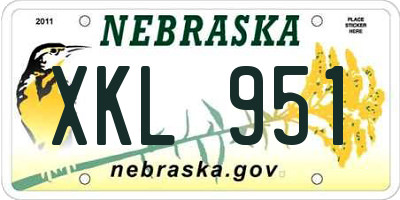 NE license plate XKL951