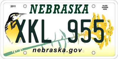 NE license plate XKL955