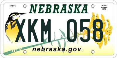 NE license plate XKM058