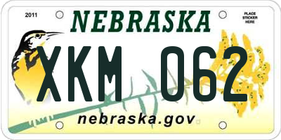 NE license plate XKM062