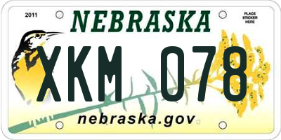 NE license plate XKM078