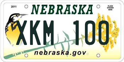 NE license plate XKM100
