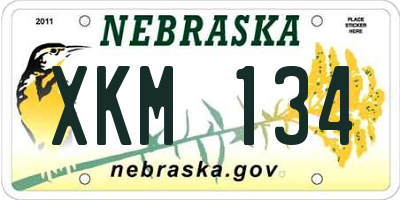 NE license plate XKM134