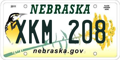 NE license plate XKM208